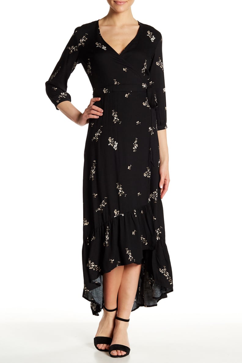 Love Stitch Floral Print Wrap Maxi Dress