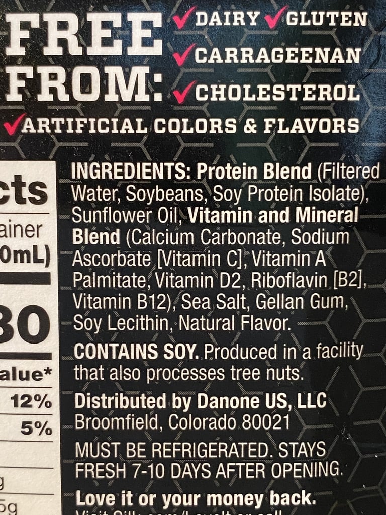 Silk Ultra Unsweetened Ingredients