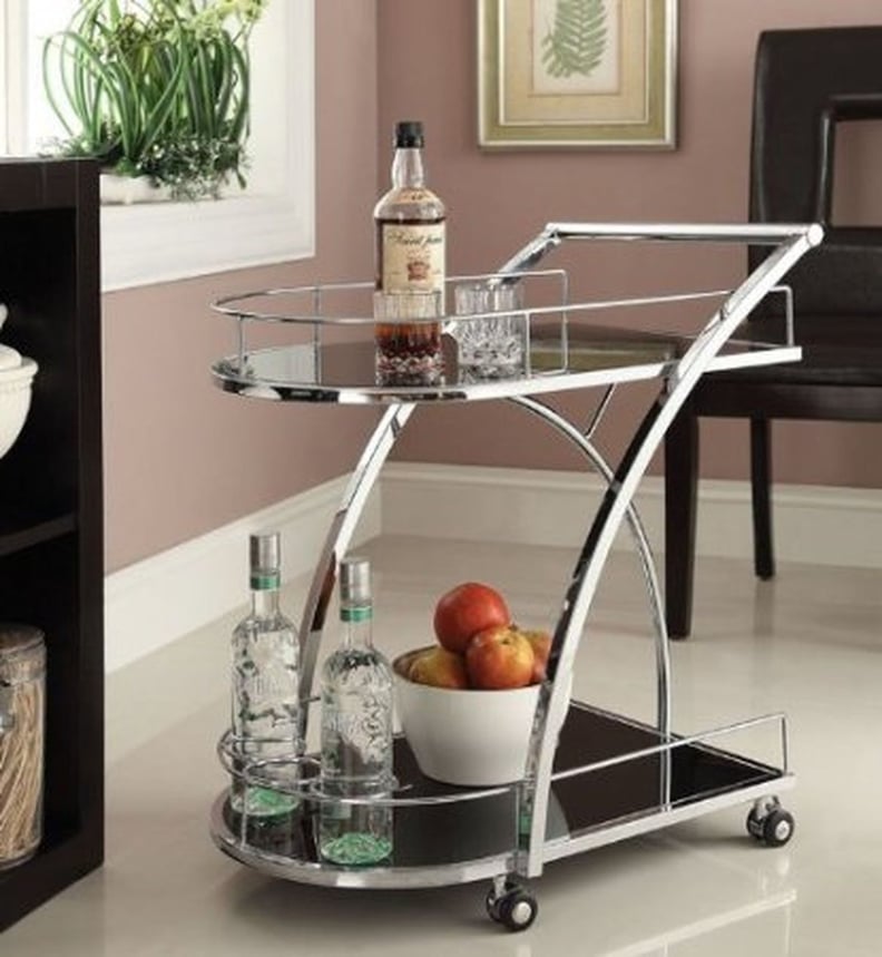 eHomeProducts Chrome Bar Serving Cart