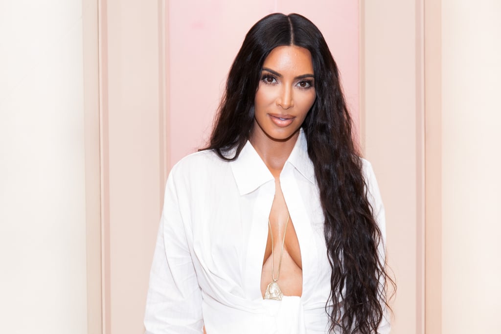 Kim Kardashian's White Shirt and Skirt June 2018