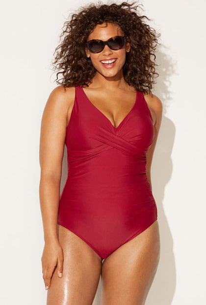 Swimsuits For All Sangria V-Neck Swimsuit