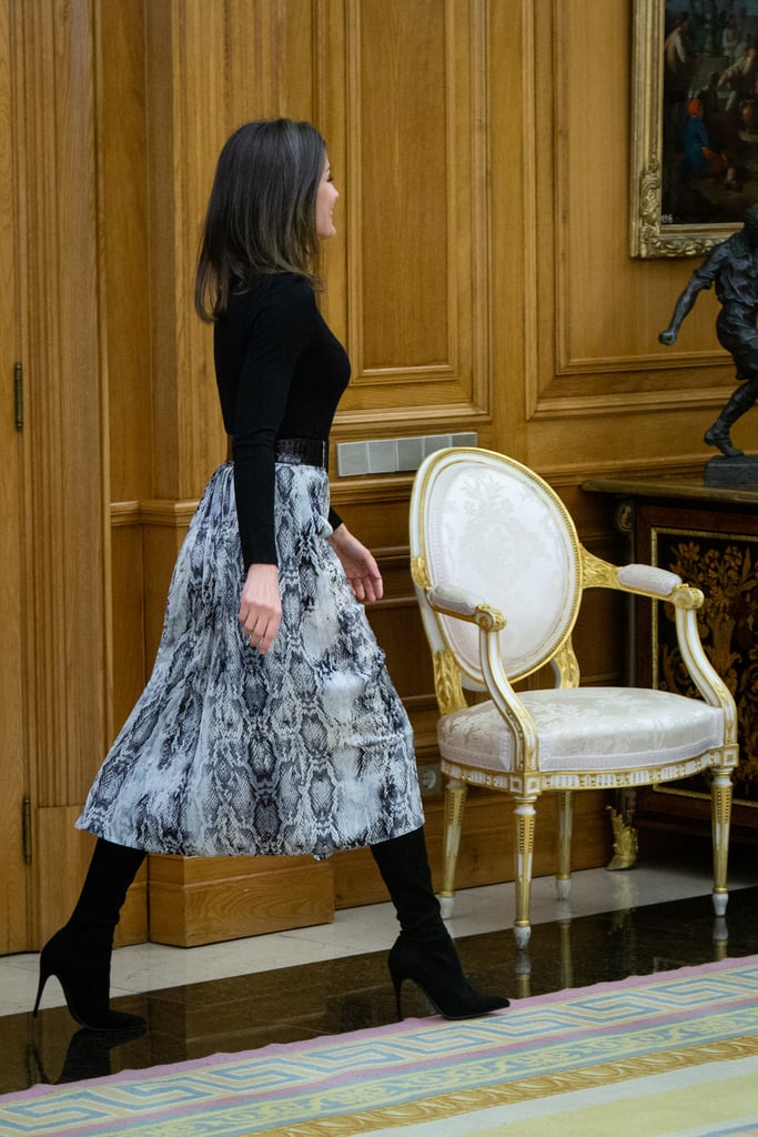 Queen Letizia Zara Snakeskin Skirt