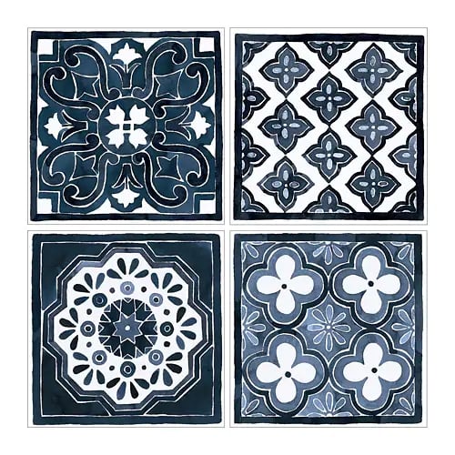 Pjätteryd Blue Patterns Set of 4 Pictures