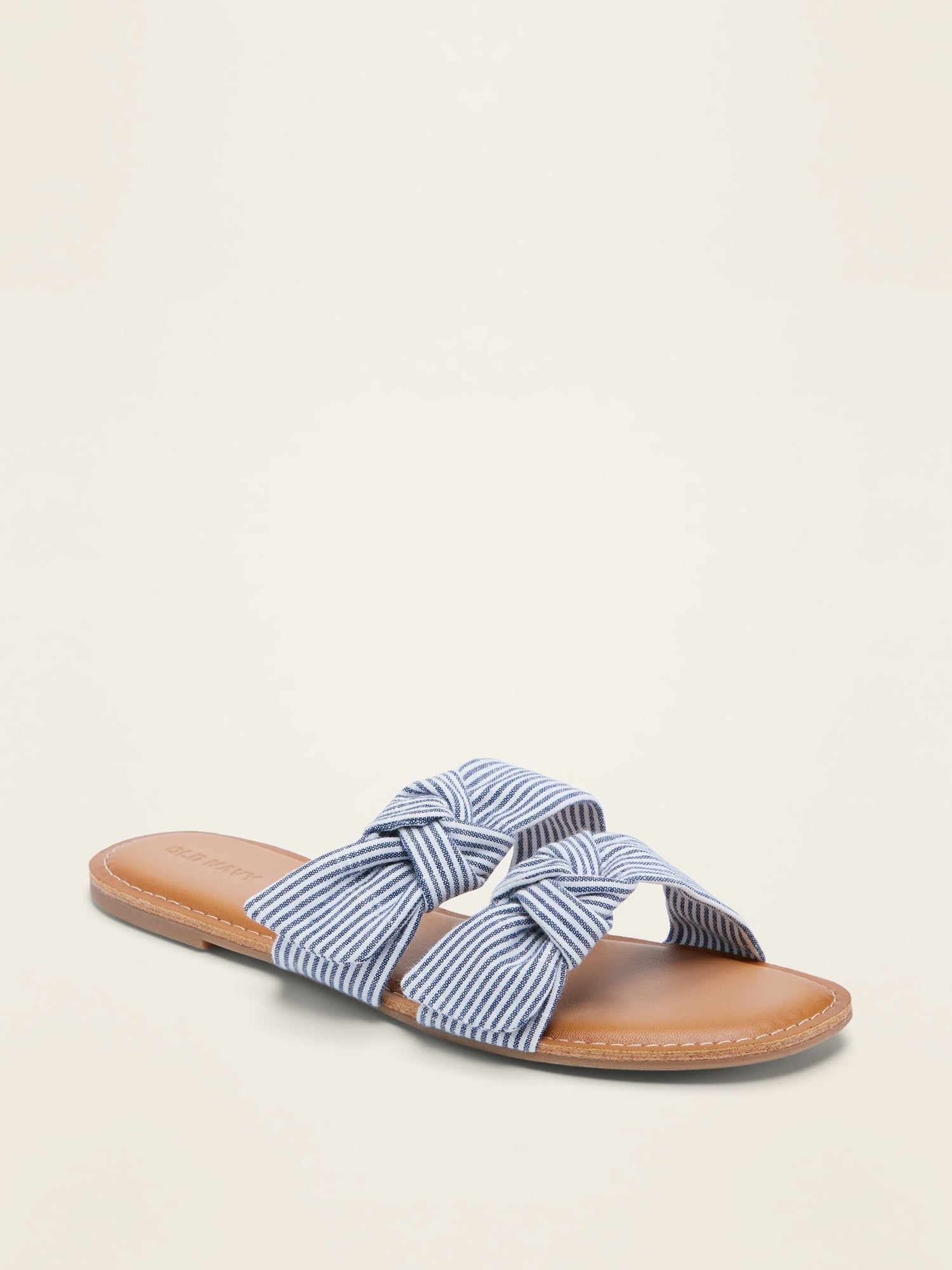 navy bow sandals