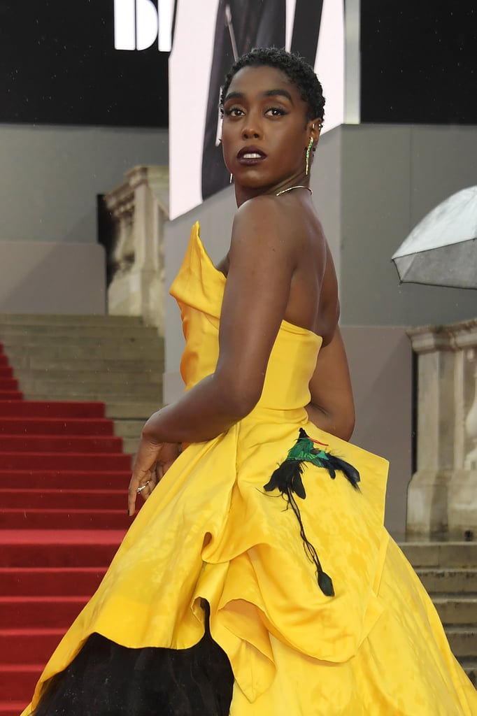 Lashana Lynch's Yellow Gown at the No Time to Die Premiere