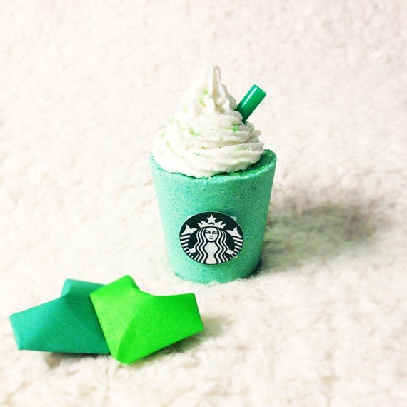 BeHappyBeUrself Green Tea Matcha Starbucks Frappuccino Bath Bomb