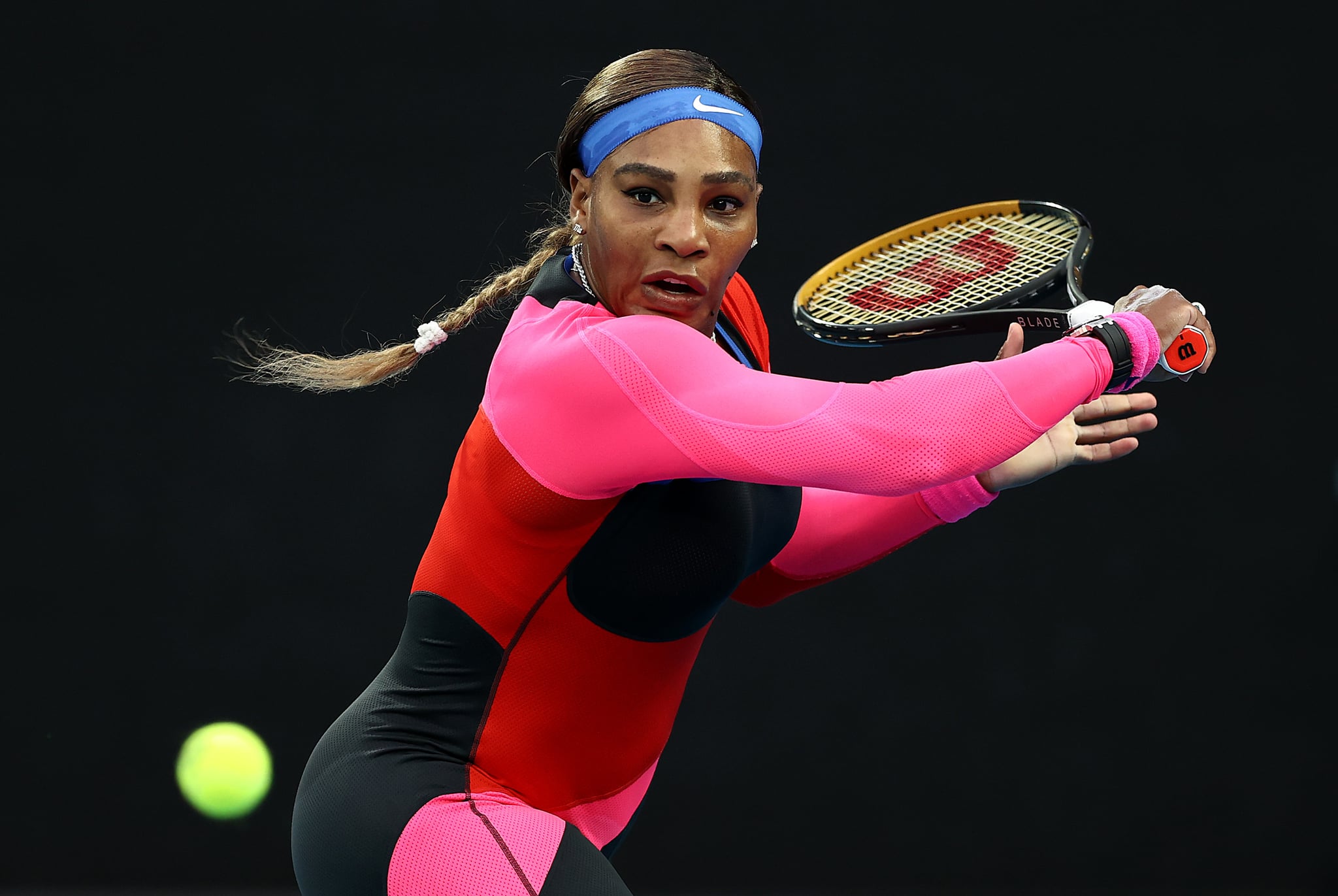 Serena Williams playing at the 2021 Australian Open