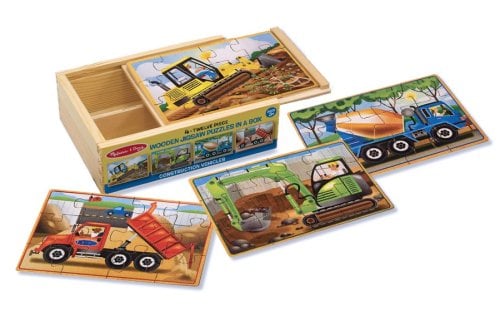 For Three Year Olds Who Love Puzzles: Melissa & Doug Construction Vehicles 4-in-1 Jigsaw Puzzles