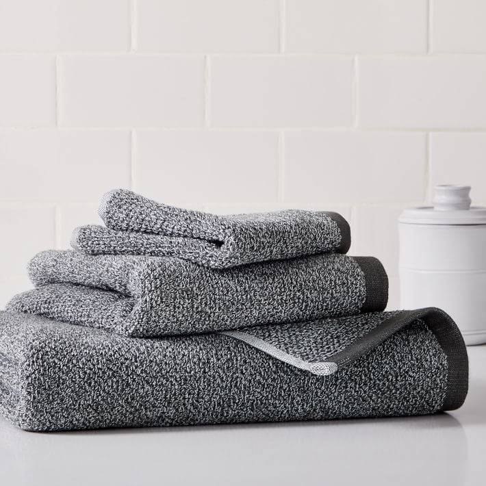 West Elm Organic Heathered Starter Bath Towel Set of 3