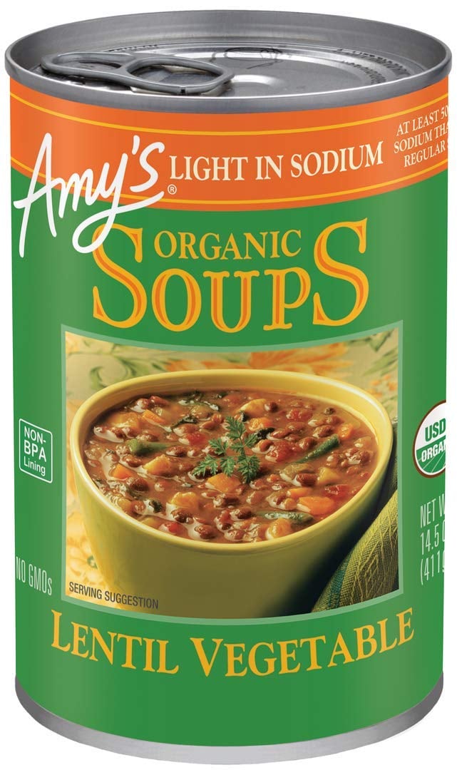 Amy's Soups Light in Sodium Organic Lentil Vegetable Soup Best Low