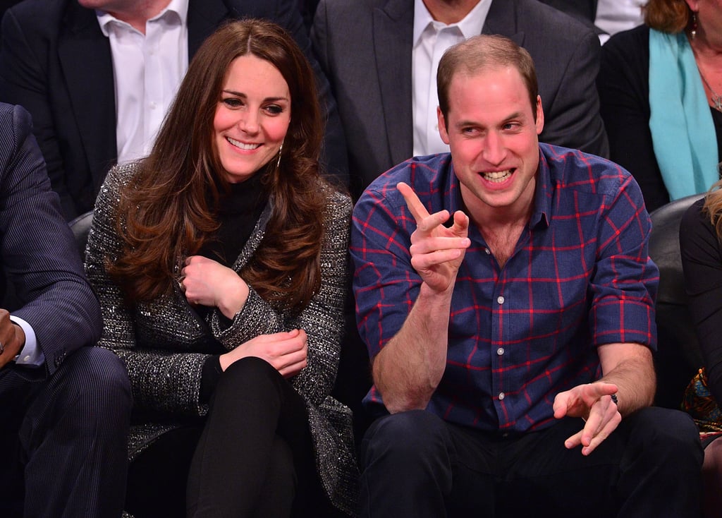 Will and Kate were game for a photo op while courtside at a Brooklyn Nets game in December 2014.