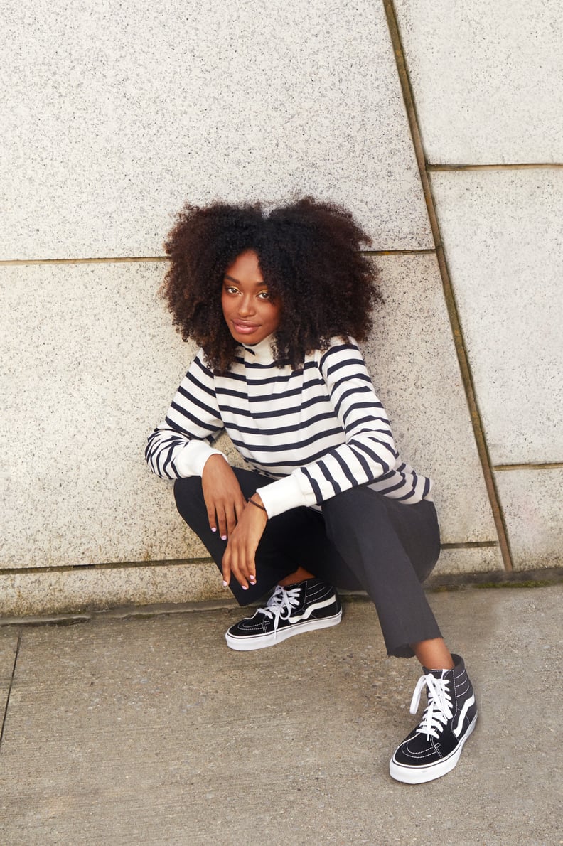 The Fall Outfit: Long-Sleeve Shirt + Jeans + Sneakers