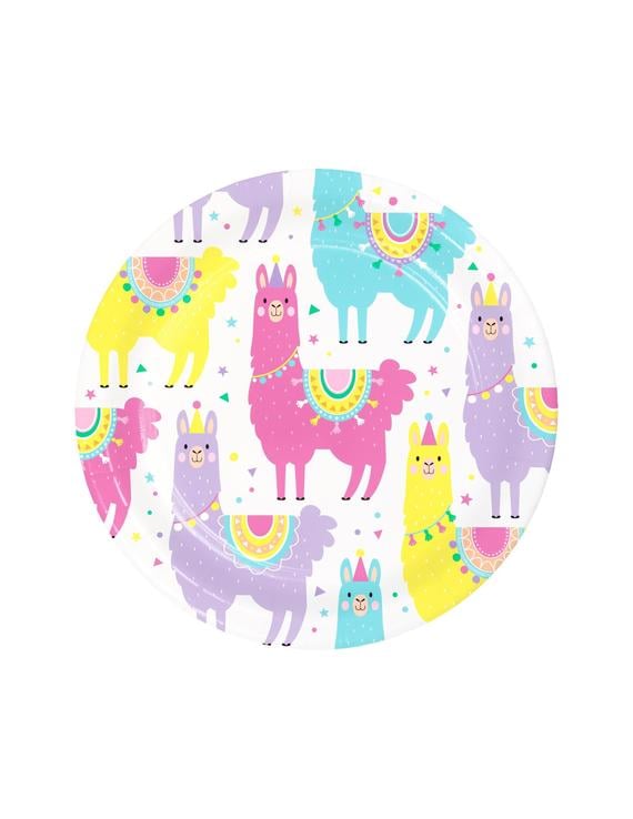 Llama paper plates