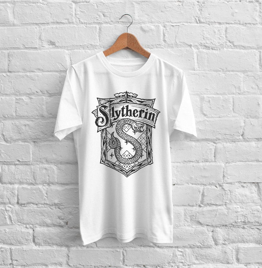 Slytherin House Black and White T-Shirt 