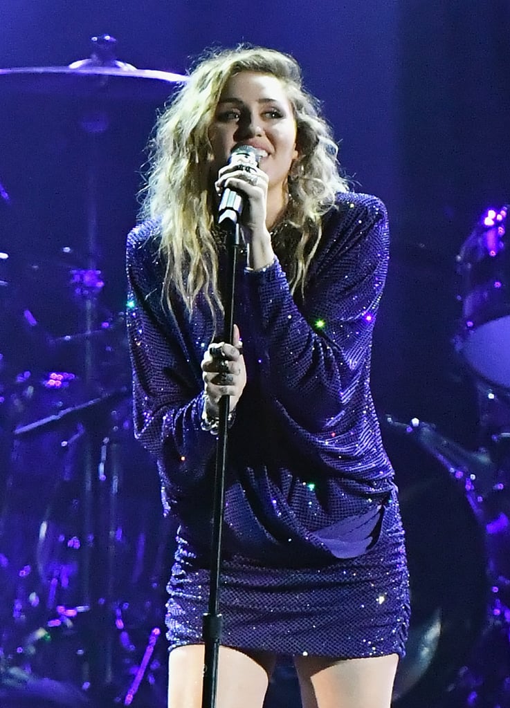 Miley Cyrus's Purple Minidress January 2019