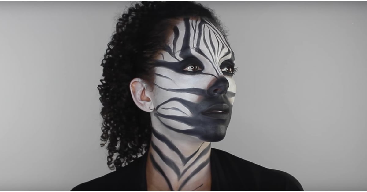 Zebra Halloween Makeup Tutorial POPSUGAR Beauty