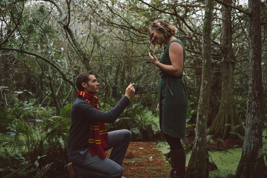 Gryffindor vs. Slytherin Harry Potter Engagement Shoot