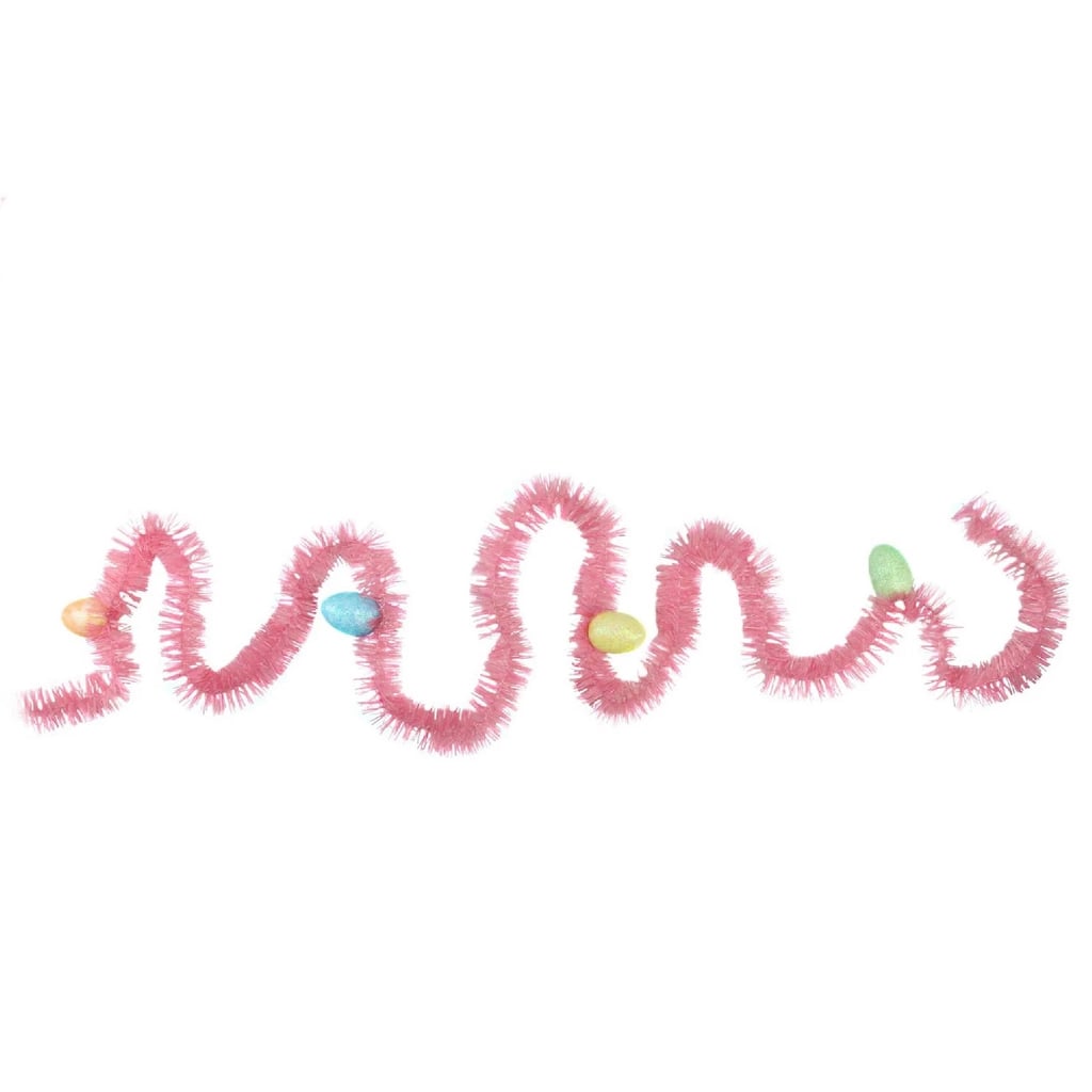 Pink Glittered Tinsel Garland