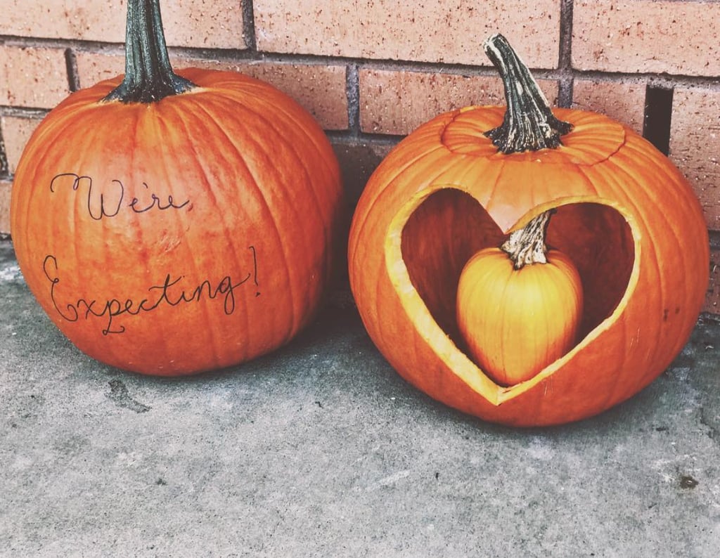 Pregnant Pumpkin Fall Pregnancy Announcement Ideas POPSUGAR Family 