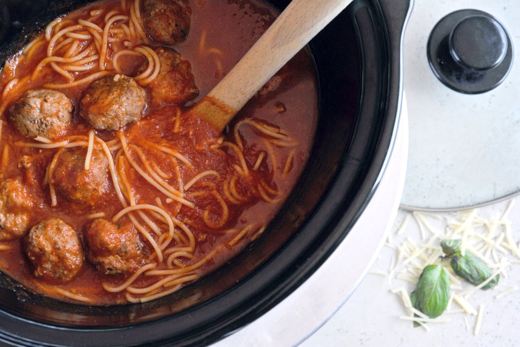 SlowCooker Spaghetti and Meatball Soup POPSUGAR Food