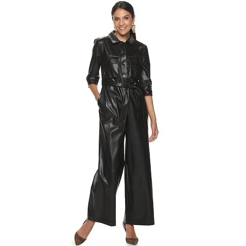 Apt. 9 x Cara Santana Faux Leather Jumpsuit