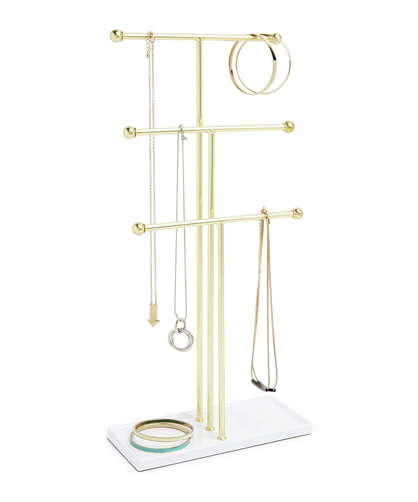 Umbra Brass Trigem Hanging Jewelry Organizer