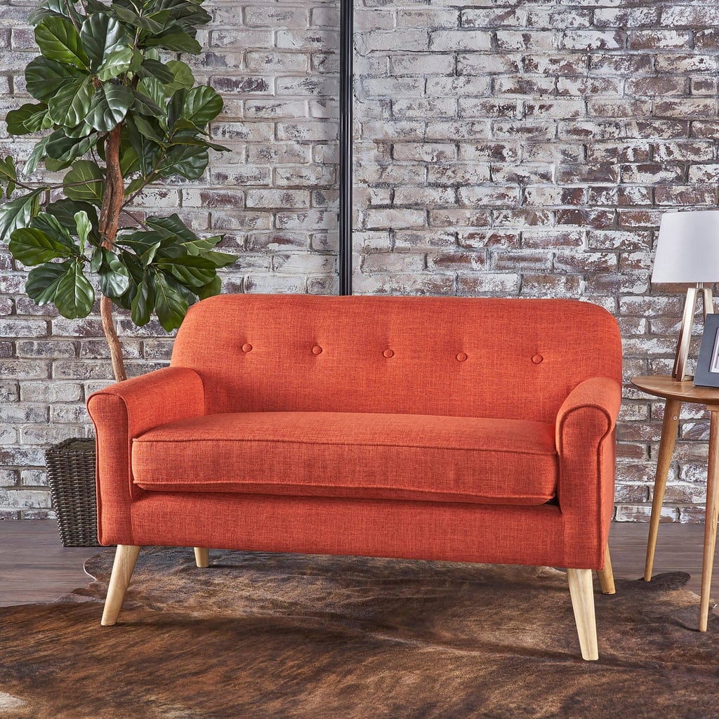 Midcentury Modern Muted Orange Loveseat