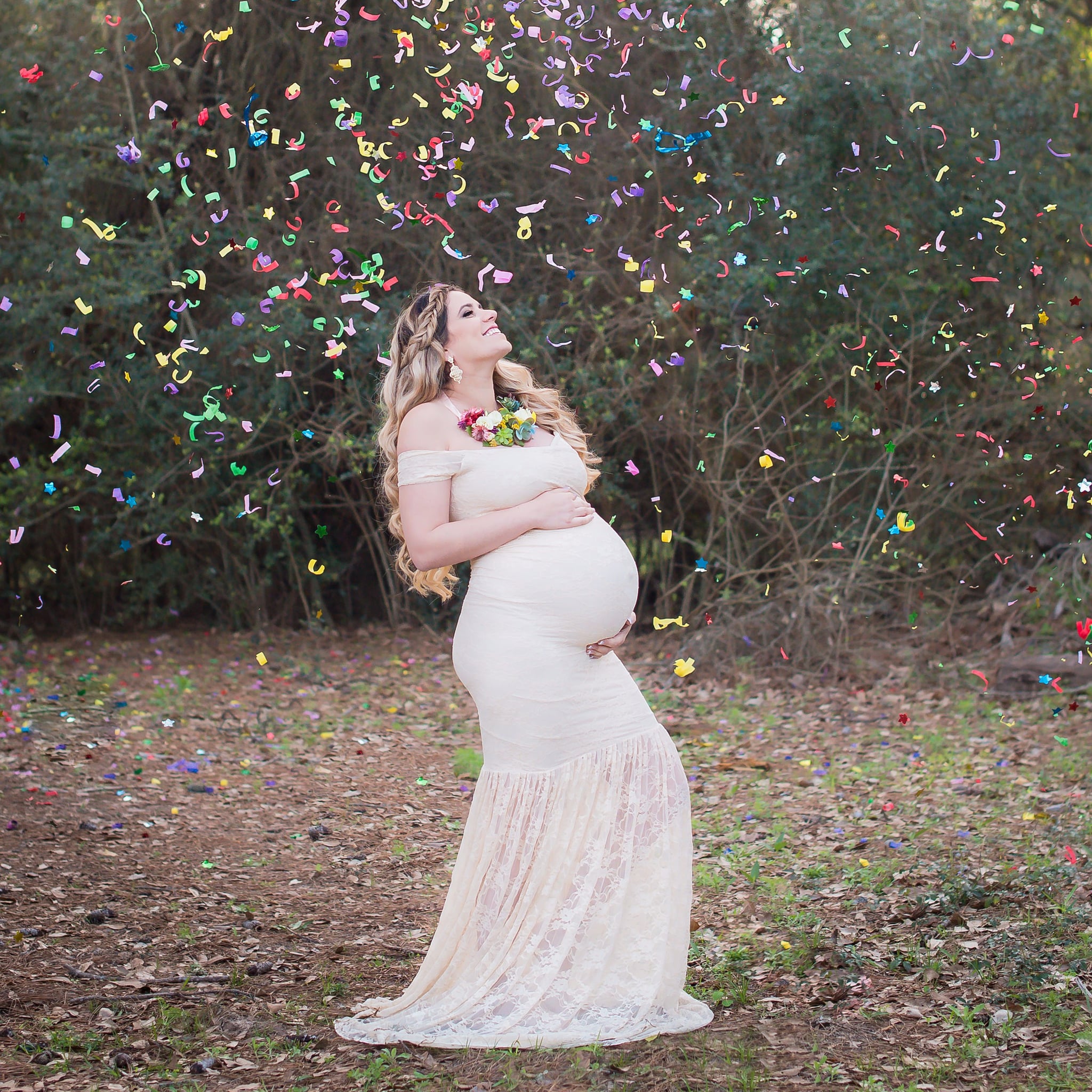 Baby Toddlers Kids Parenting This Confetti Maternity Shoot Captures The Sheer Joy Of A Rainbow Baby Popsugar Family Photo 6