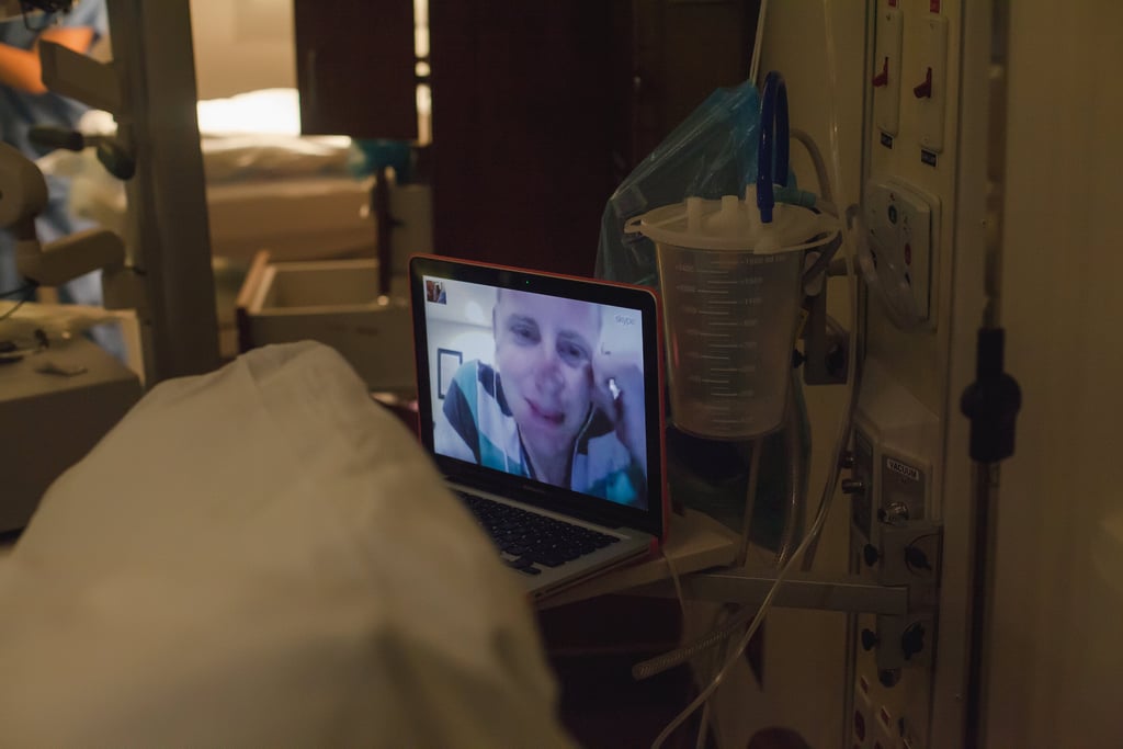 Photos of Military Birth Witnessed Over Skype