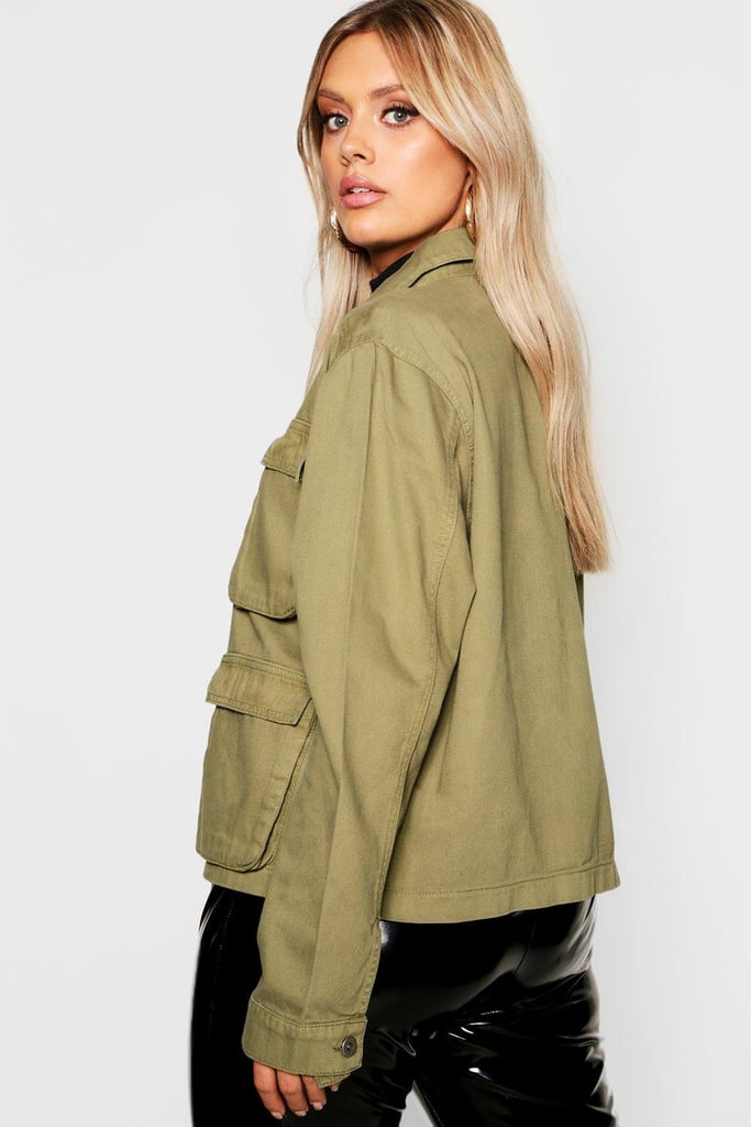 Boohoo Double Pocket Utility Denim Jacket