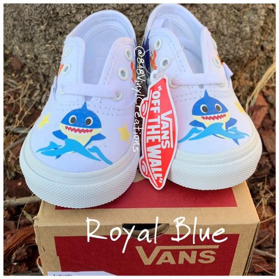 Royal Blue Baby Shark Custom Vans