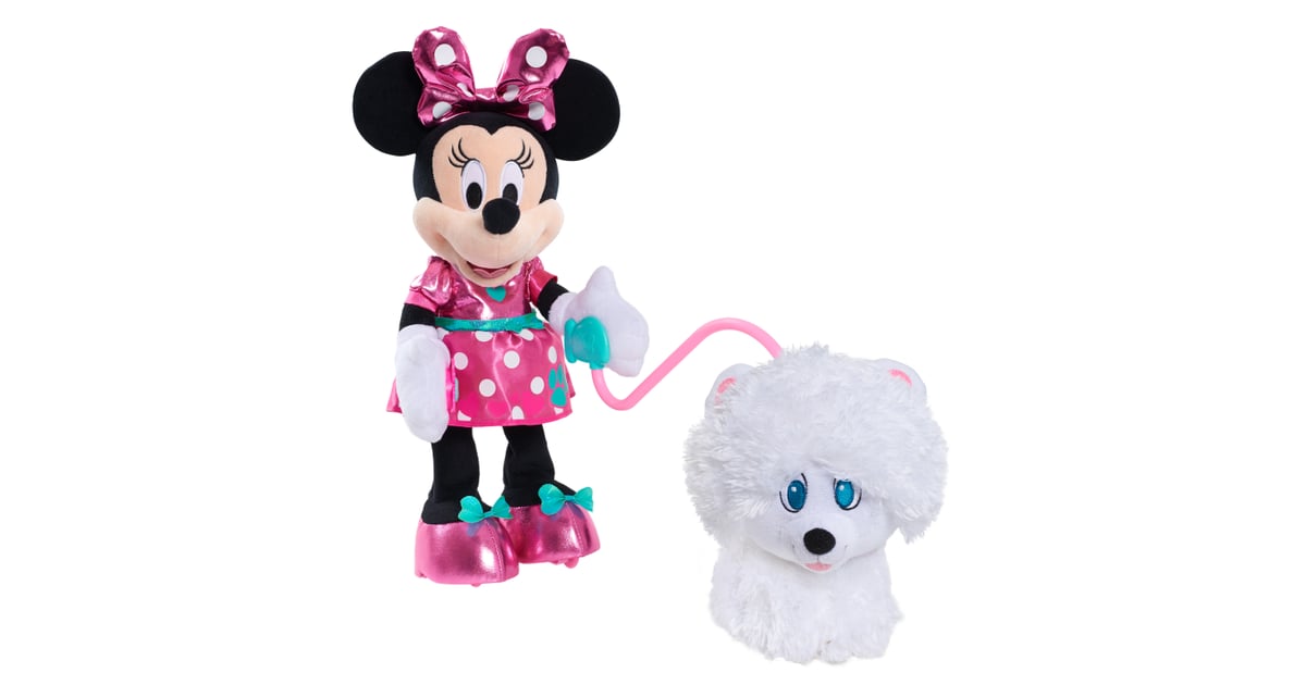minnie walk & play puppy feature plush
