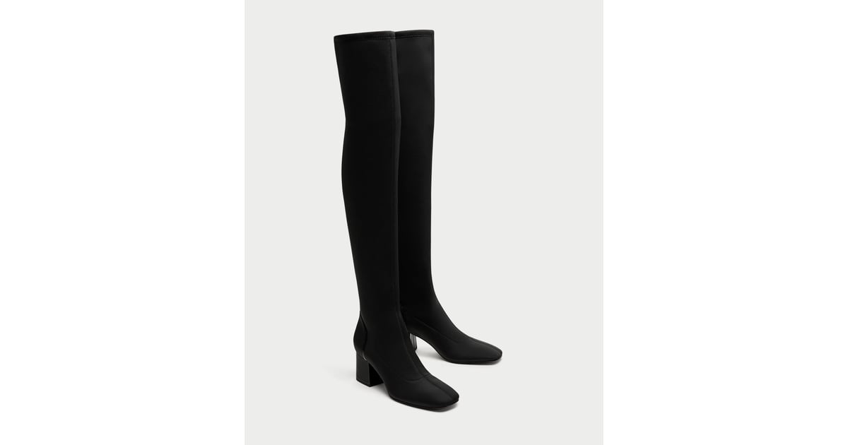 zara over the knee sock boots