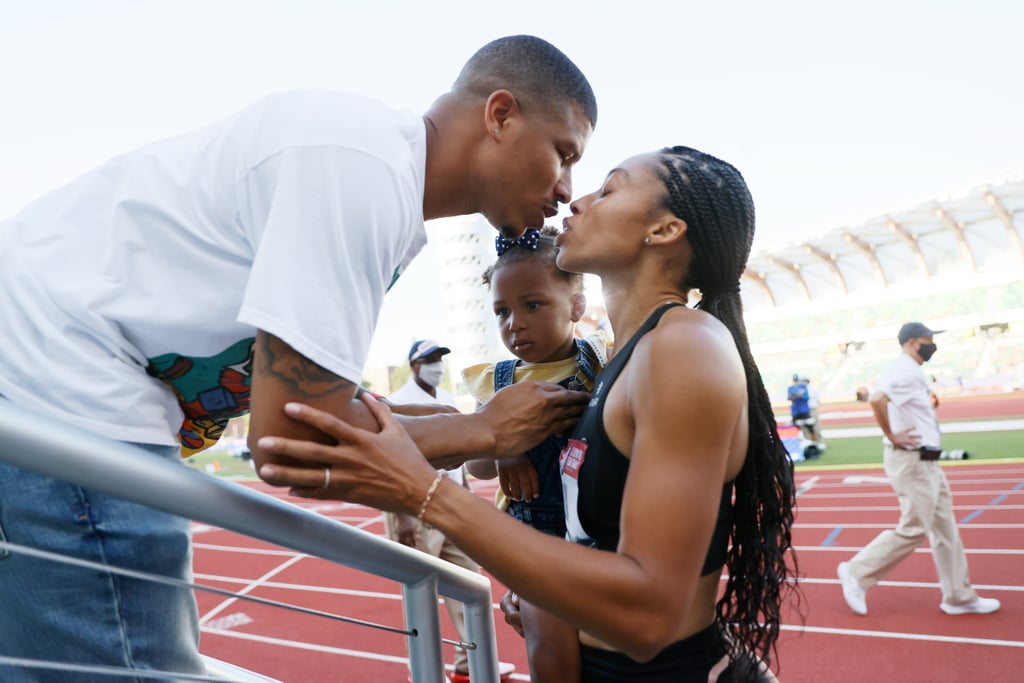 Allyson Felix Celebrates Qualifying For Olympics With Camryn