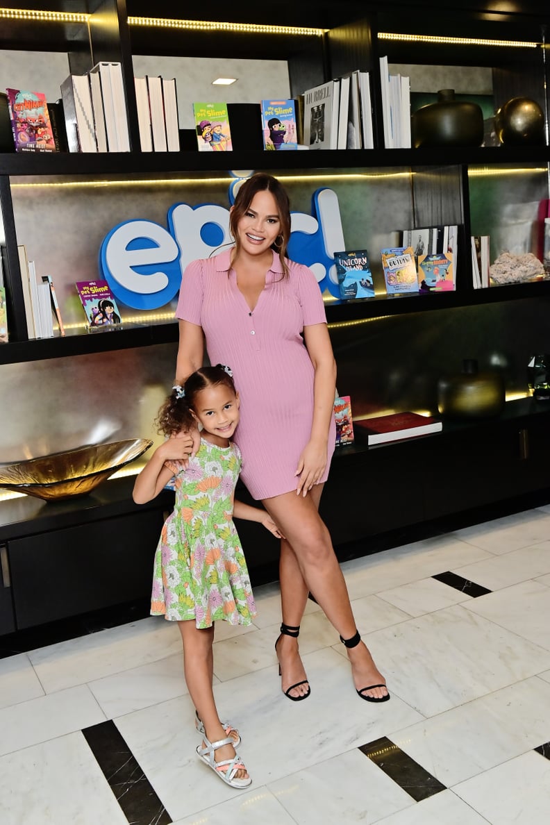WEST HOLLYWOOD, CALIFORNIA - SEPTEMBER 14: (L-R) Luna Simone Stephens and Chrissy Teigen attend National Parents Day Off event hosted by Epic and Chrissy Teigen in Los Angeles at The London West Hollywood at Beverly Hills on September 14, 2022 in West Hol
