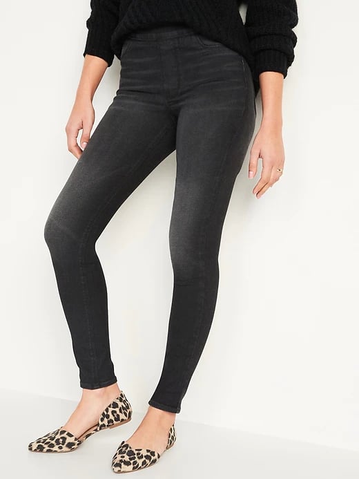 Old Navy Mid-Rise Rockstar 360° Stretch Super Skinny Black Jeggings