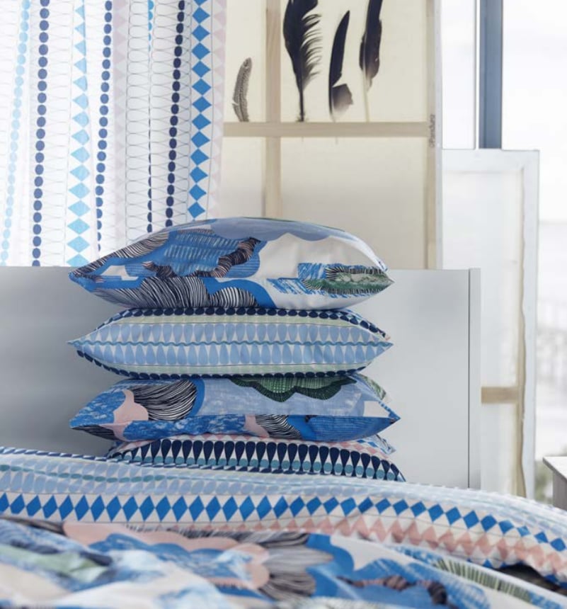 Mossflox series curtains ($30/pair), full/queen duvet cover set ($40)
