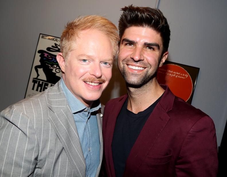NEW YORK, NEW YORK - MAY 26: Jesse Tyler Ferguson and husband Justin Mikita pose at the 2022 Outer Critics Circle Awards at The New York Public Library for the Performing Arts on May 26, 2022 in New York City. (Photo by Bruce Glikas/WireImage)