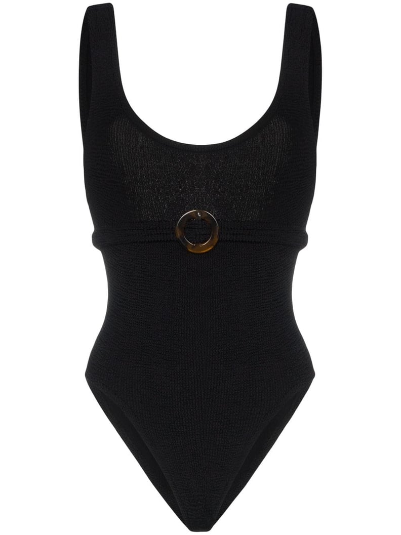 Hunza G Solitaire Seersucker Belted Swimsuit