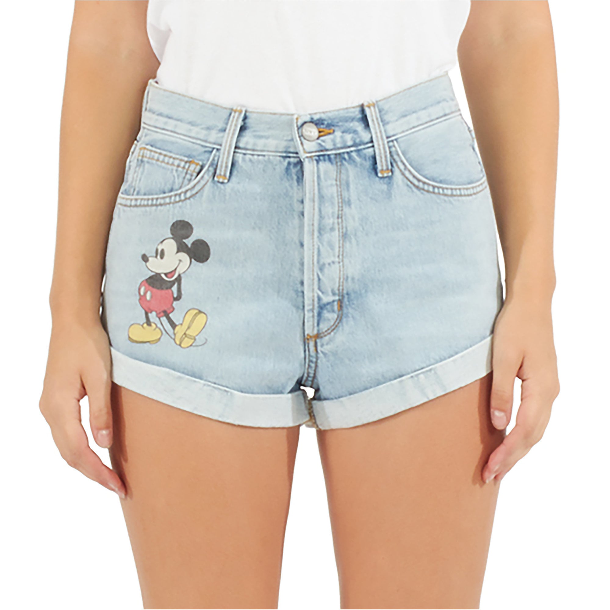 mickey mouse blue jean shorts