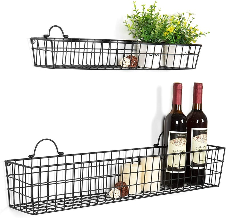 MyGift Silver Wire Mesh Magnetic Storage Baskets, Set of 3