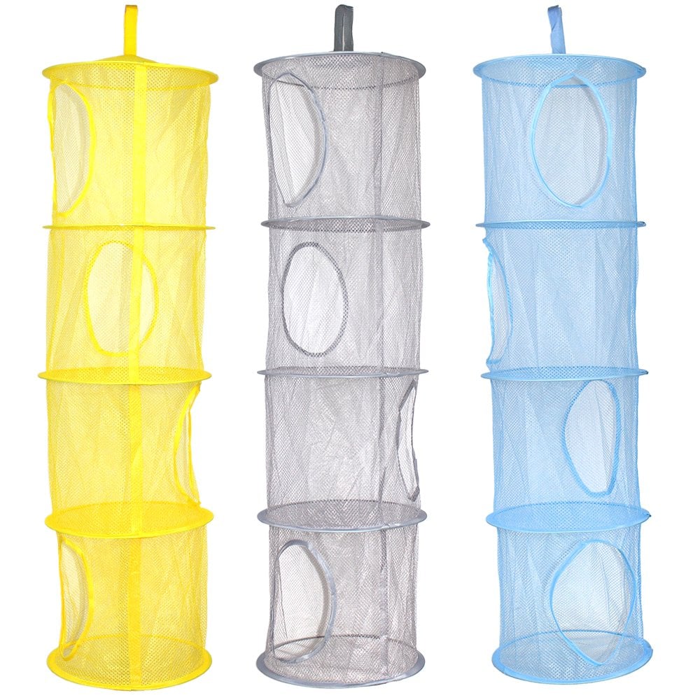 KisSealed 3 Pcs Hanging Mesh Space Foldable Storage Baskets Best