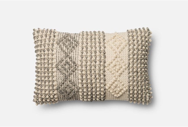 Grey/Ivory Diamond Stripes Pillow