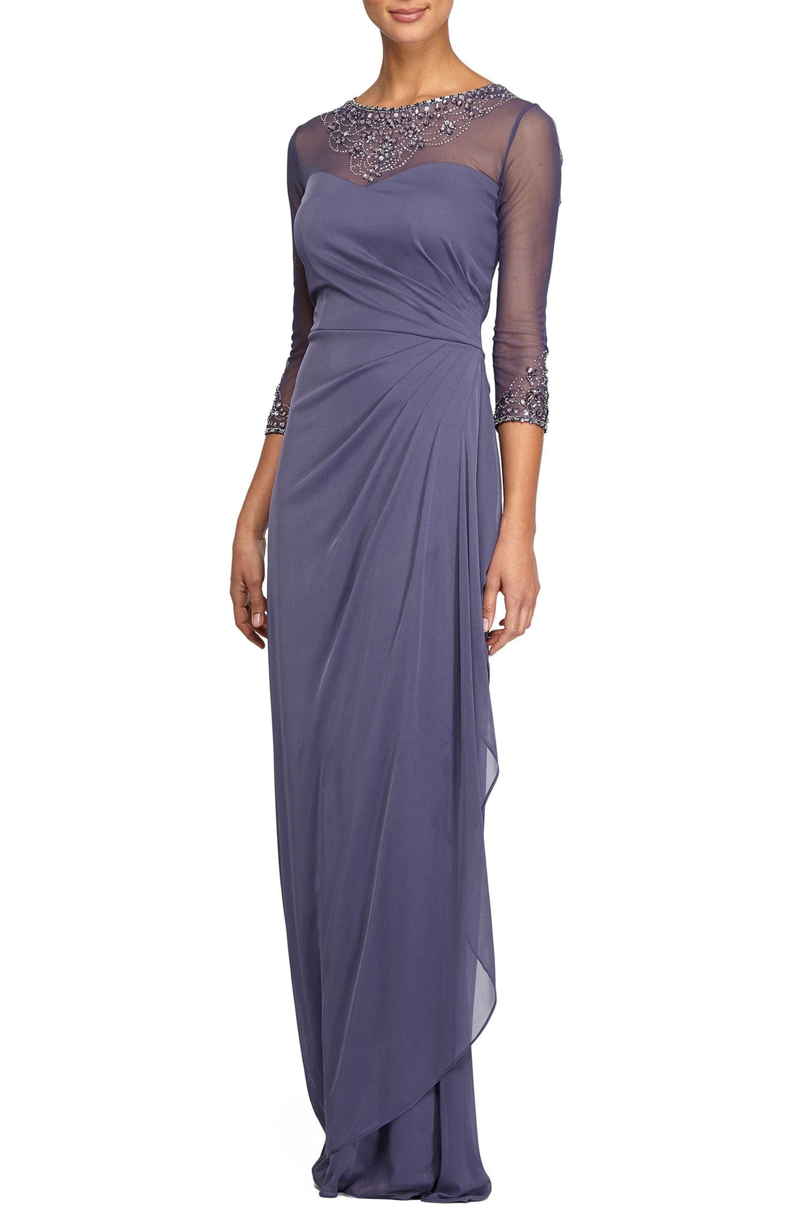 Alex Evenings Embellished Chiffon Gown 
