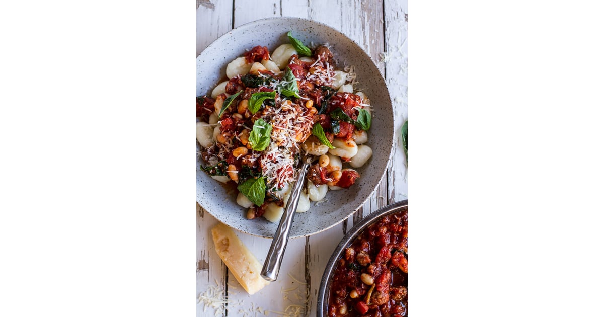 SlowCooker Tuscan White Bean and Sausage Ragu With Gnocchi OnePot