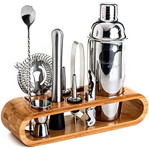 Best For the Cocktail Enthusiast: Mixology Bartender Kit With Stand