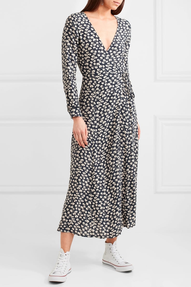 Selena's Exact Ganni Roseburg Printed Crepe De Chine Wrap Dress