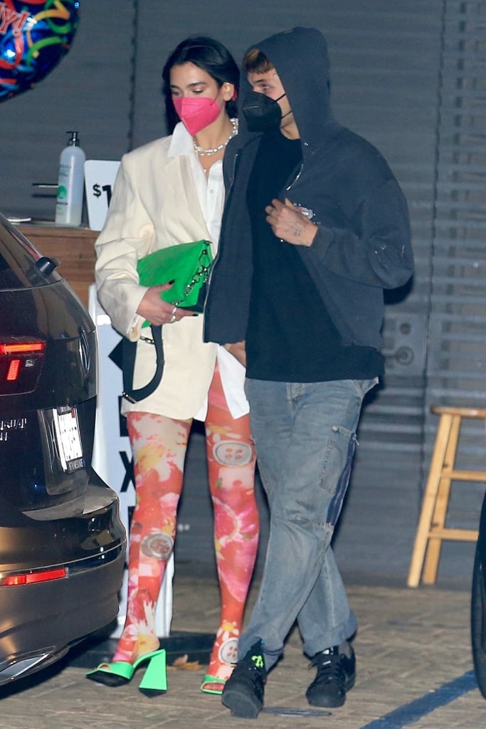 See Dua Lipa's Colorful Tights During Date With Anwar Hadid | POPSUGAR