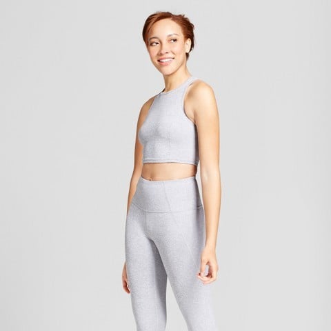 JoyLab Women's Mini Stripe Long Line Crop Top