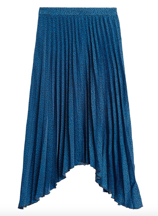 Pleated High-Low Skirt